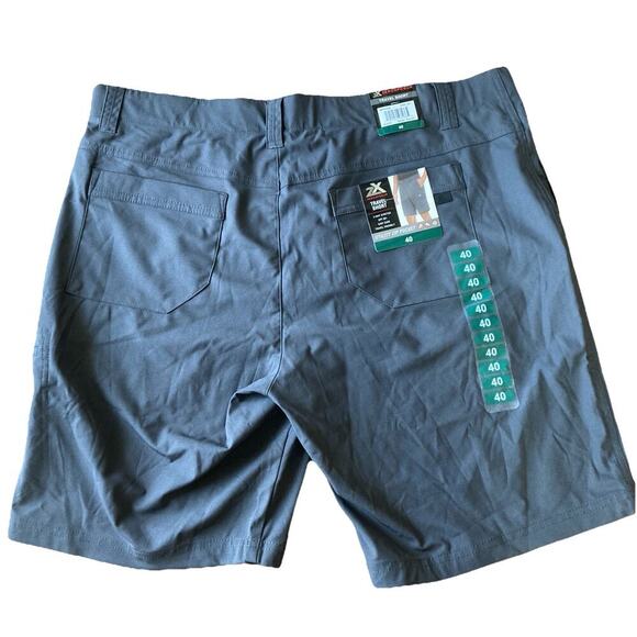 ZeroXposur Travel Shorts Mens 40 NWT Gray Stretch Flat Front Utility Pocket UPF - Picture 3 of 7